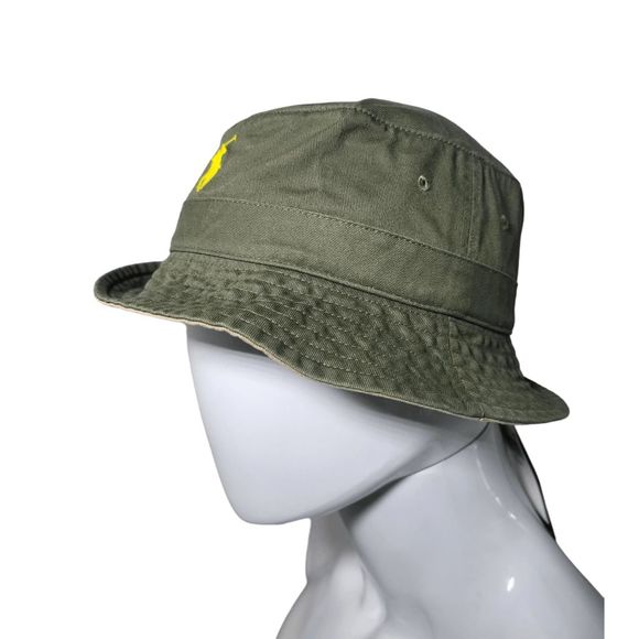 NWT POLO Ralph Lauren Bucket Hat Yellow Embroidered Pony Size S/M, L/XL - Picture 9 of 12